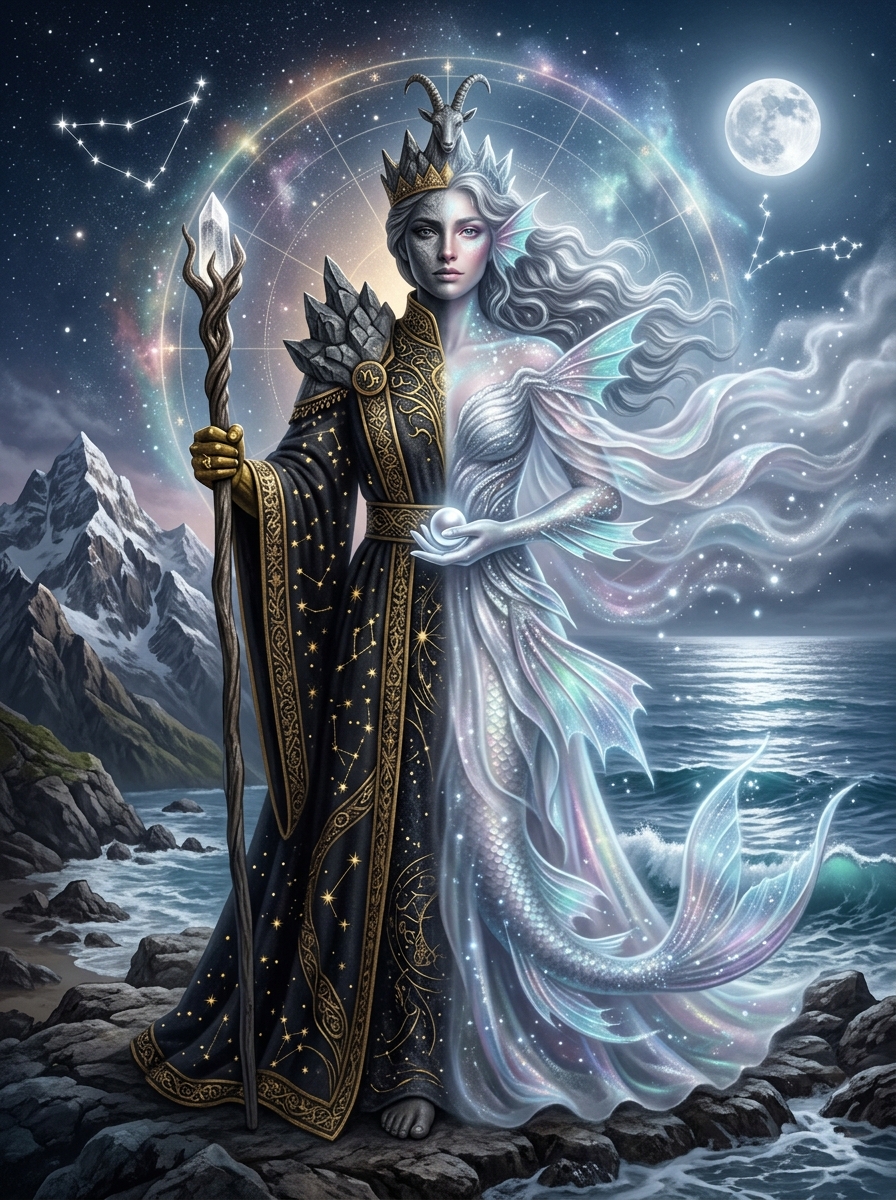 Capricorn Sun, Pisces Moon: The Resilient Dreamer Who Walks Between Worlds
