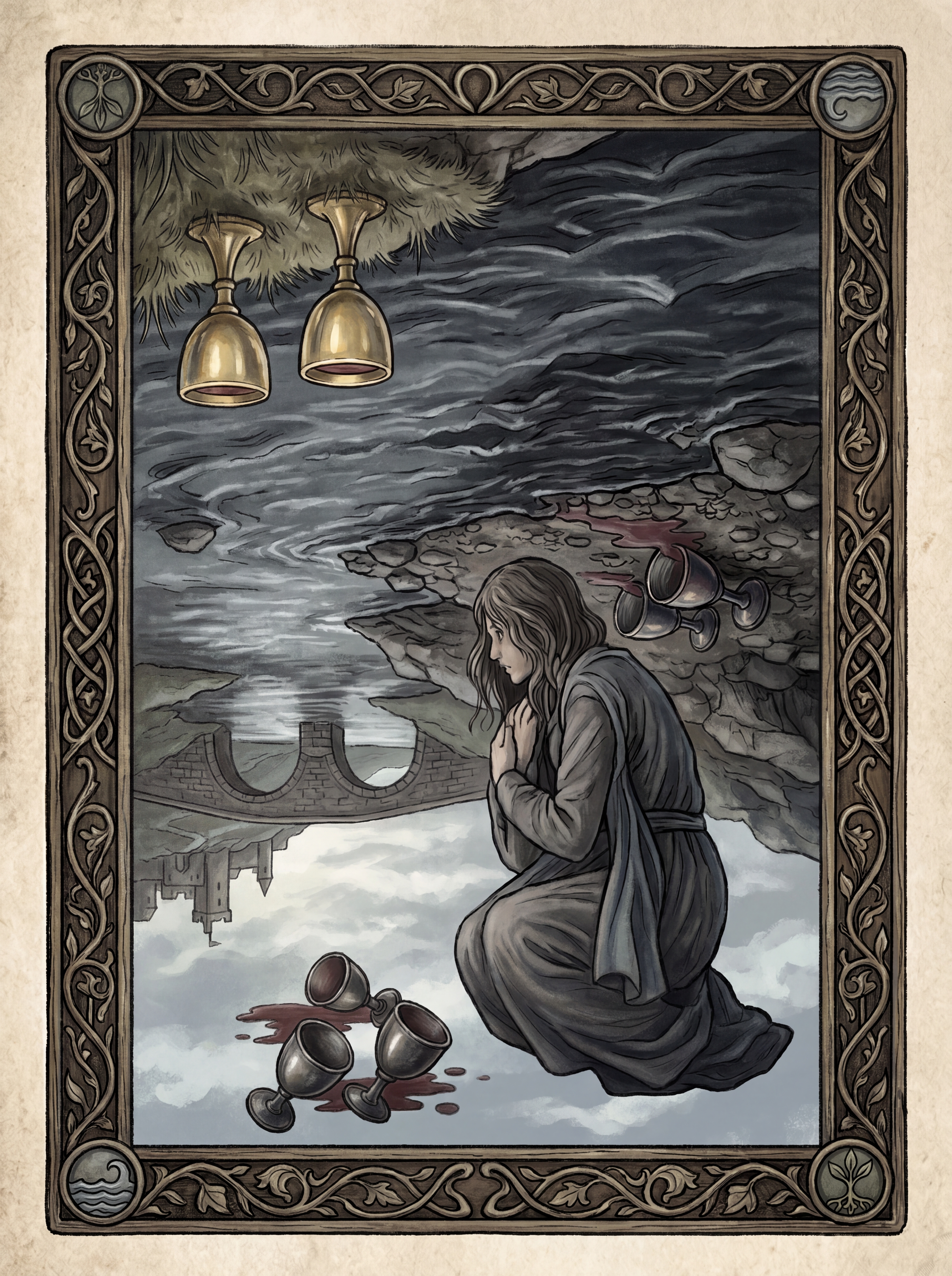 Five of Cups Tarot Card — Meaning in Love, Career and Advice — Reversed card