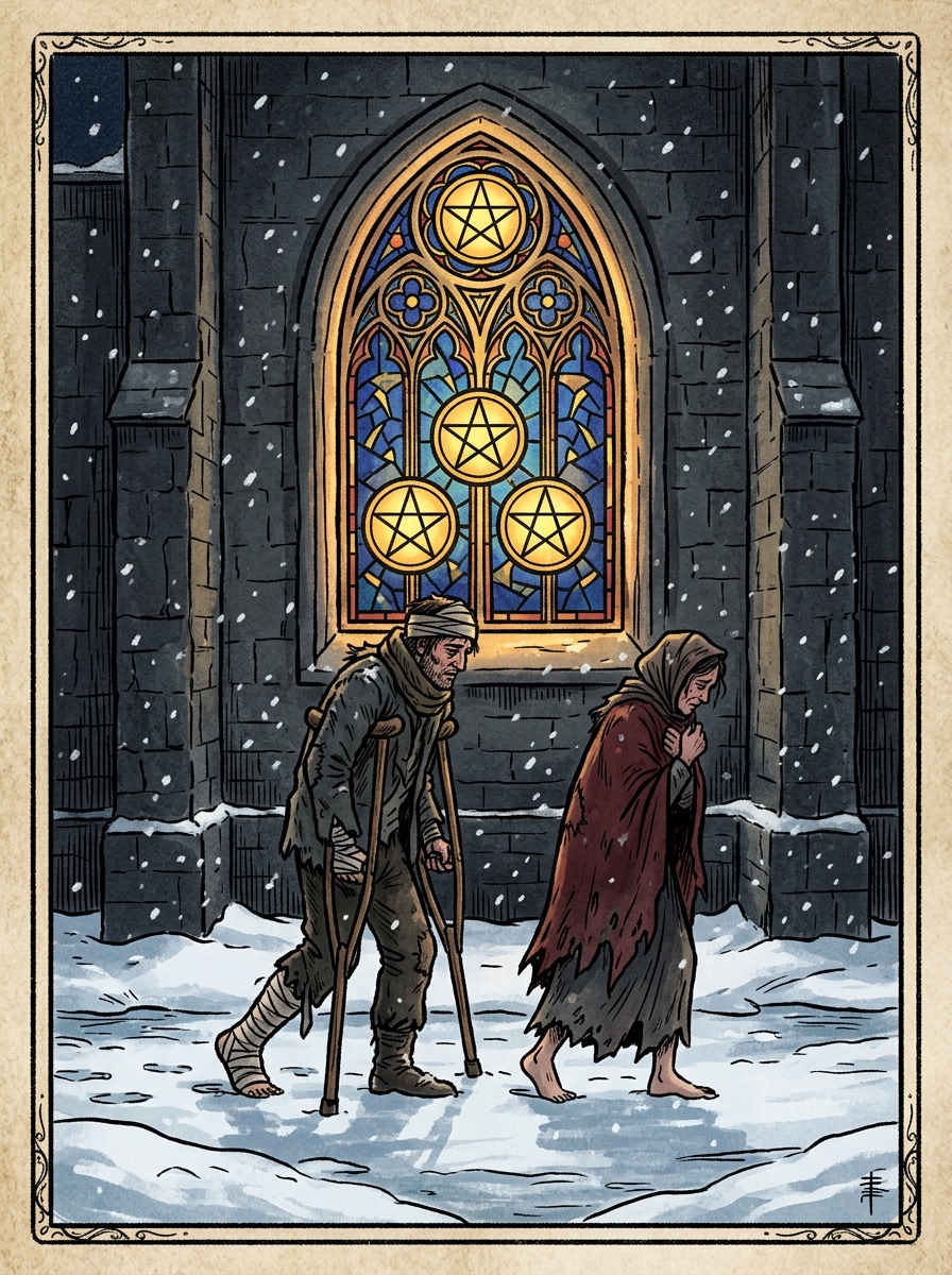 Five of Pentacles: Hardship, Isolation, and the Grace of Asking for Help