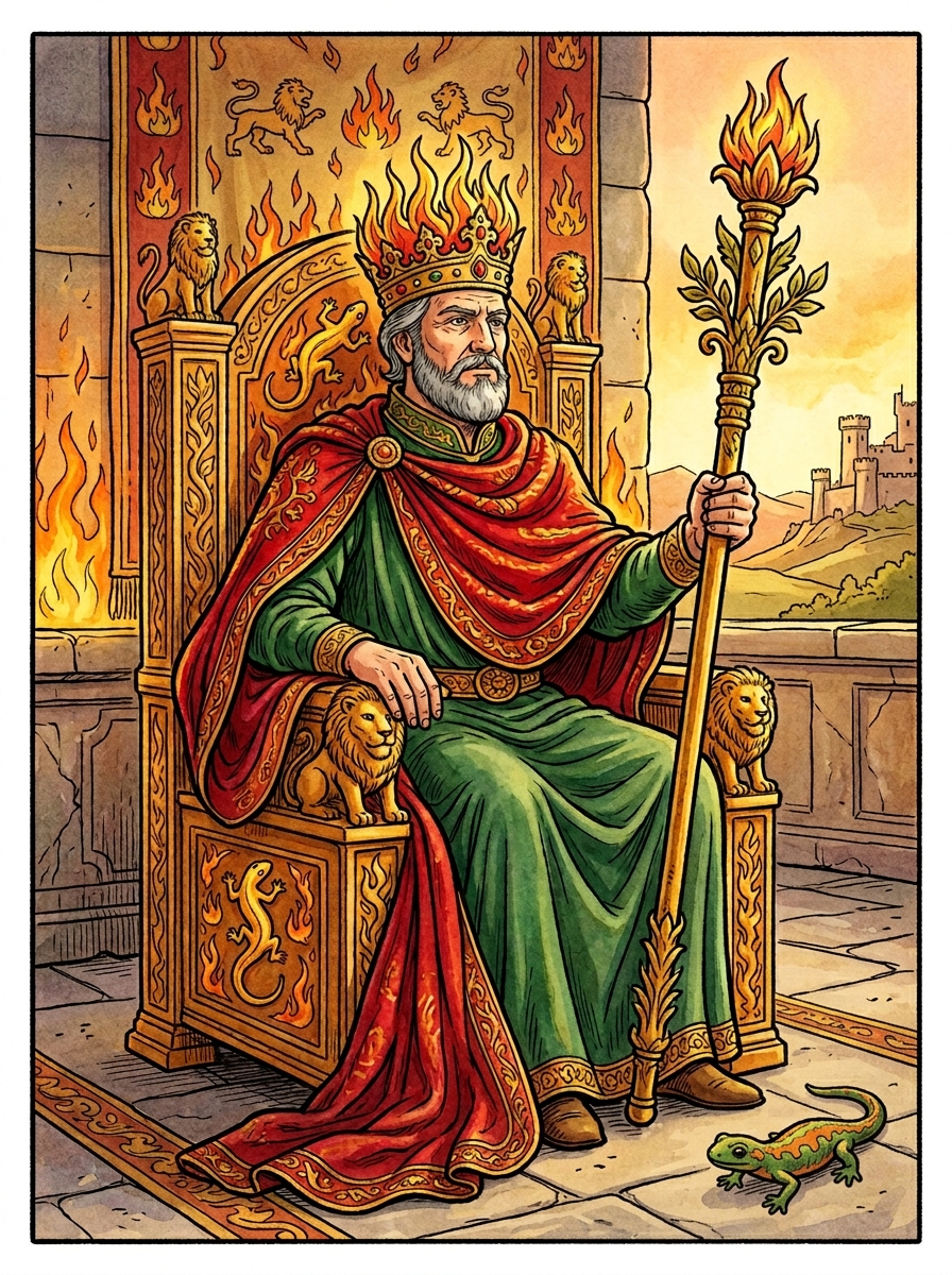 King of Wands Tarot Card Meaning: Visionary Leadership, Creative Will, and Passion