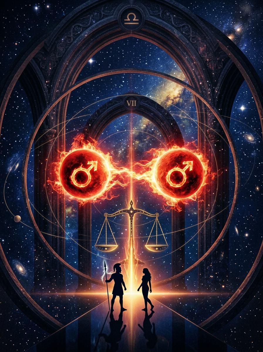 Mars in the 7th House: The Warrior in the Mirror and the Alchemy of Relationship