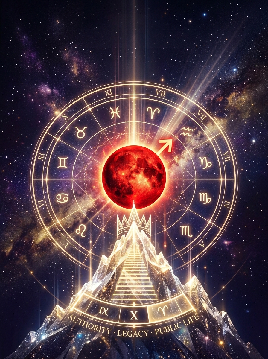 Mars in the Tenth House: Ambition, Command, and the Public Flame