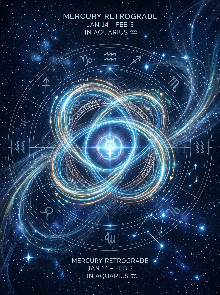 Mercury Retrograde in Aquarius: The Mind Turns Inward Under Electric Skies