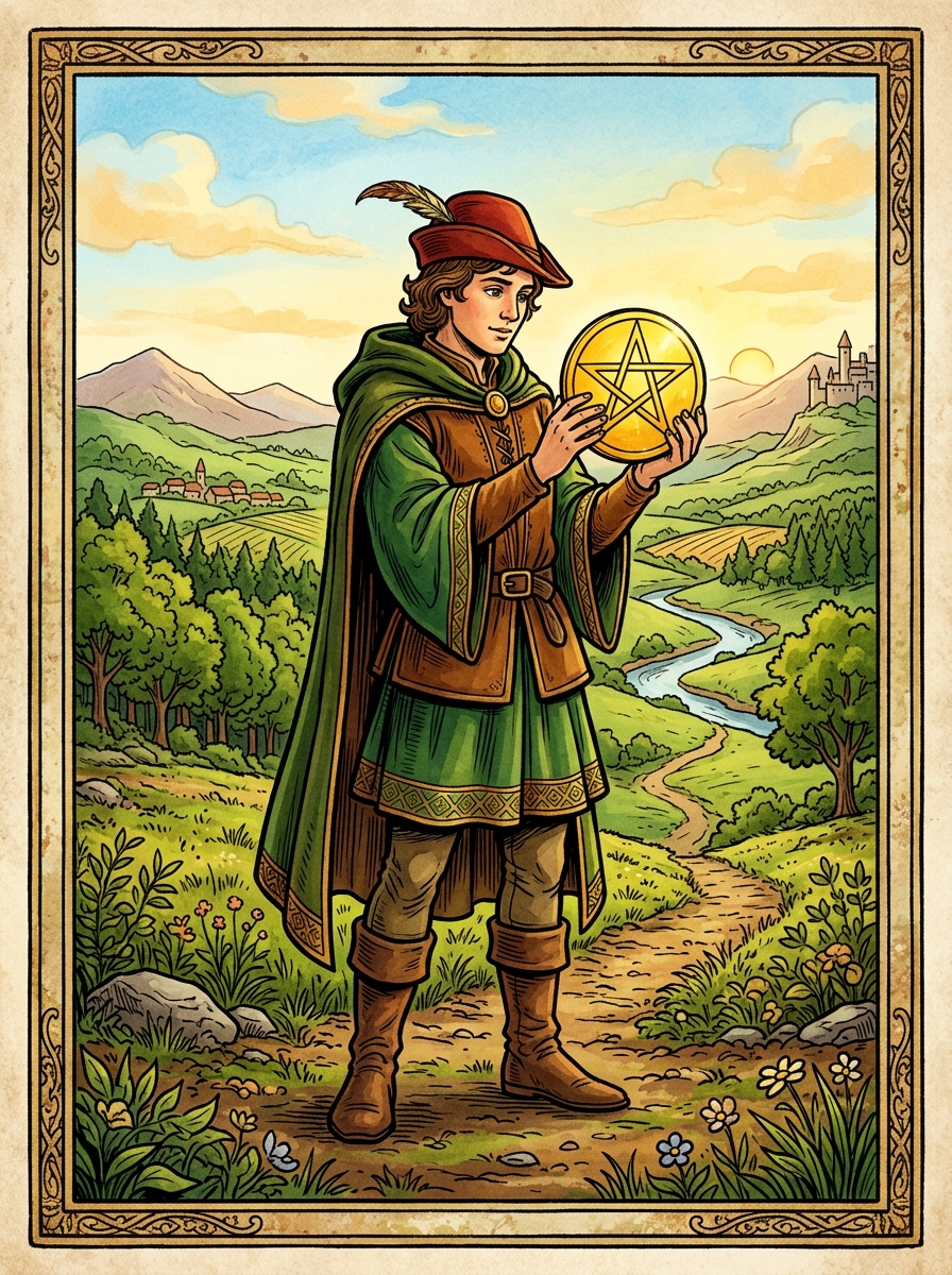 Page of Pentacles: The Dedicated Apprentice and the Art of Grounded Beginning