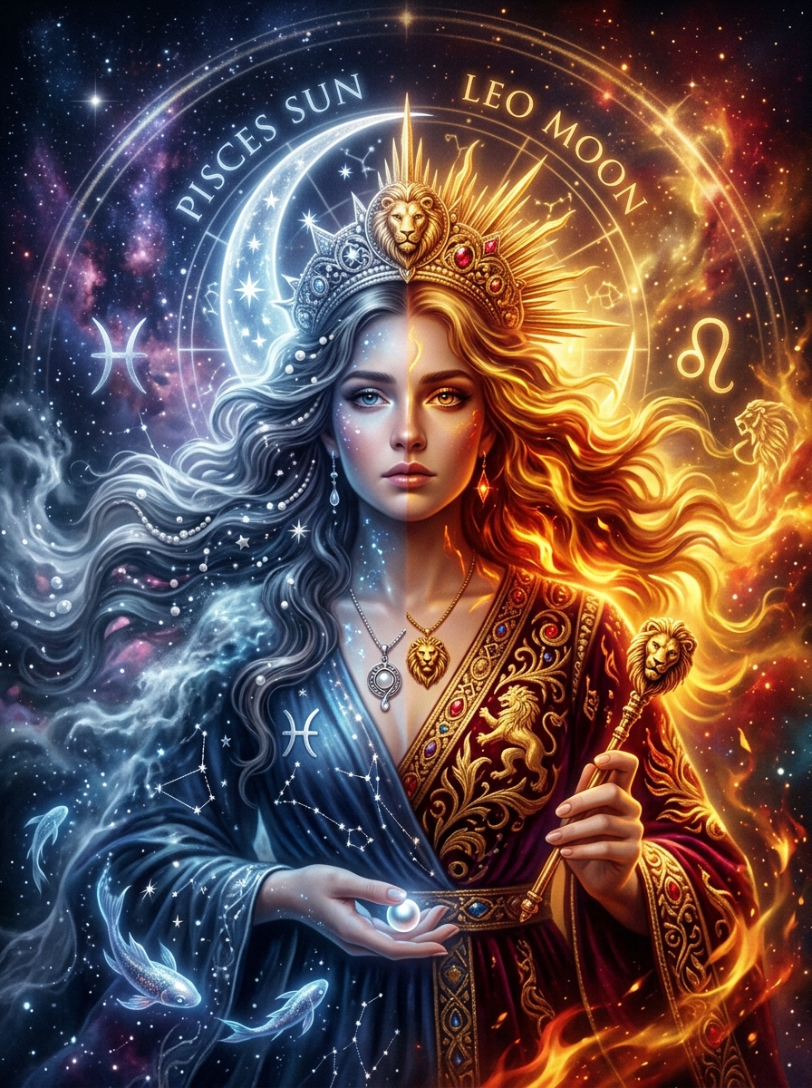 Pisces Sun, Leo Moon: The Dramatic Dreamer