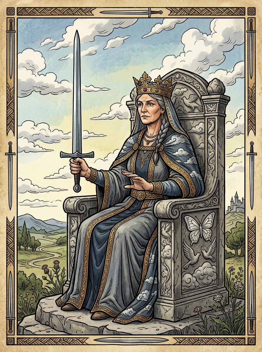 Queen of Swords Tarot Card Meaning: The Sovereign Mind