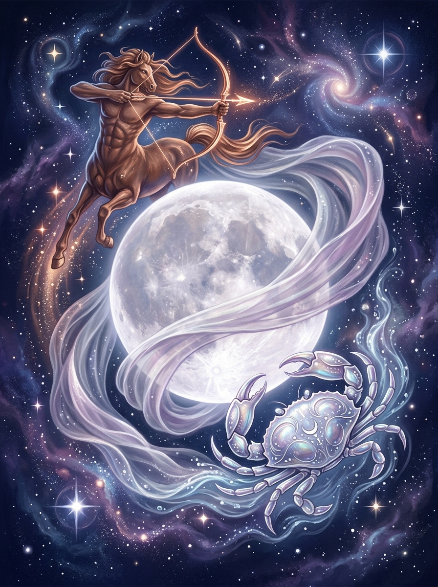 Sun in Sagittarius, Moon in Cancer: The Nostalgic Wanderer