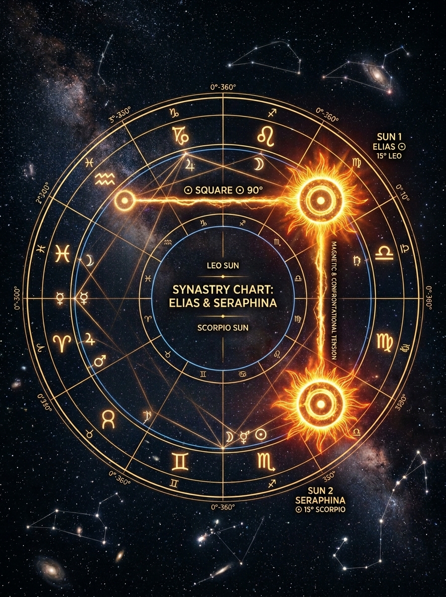 Sun Square Sun in Synastry: When Two Solar Egos Strike Spark and Steel