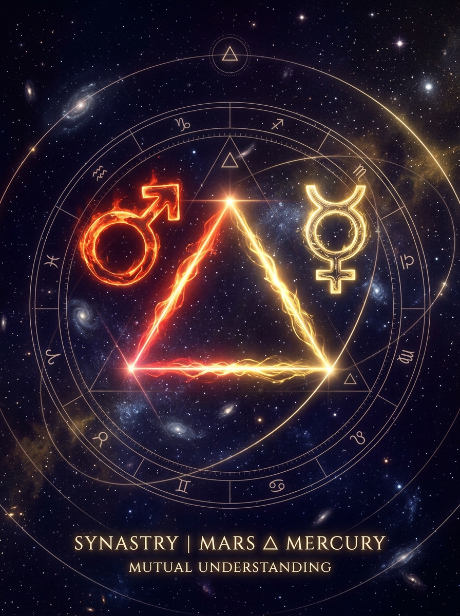 Synastry: Mars Trine Mercury — The Spark of Quick Minds and Clean Friction