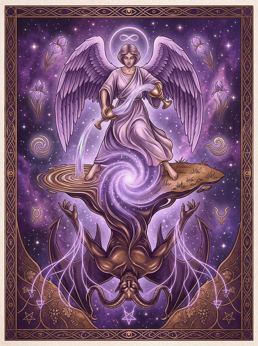 Temperance and The Devil Tarot Card Combination: Alchemical Flow and Shadow Integration