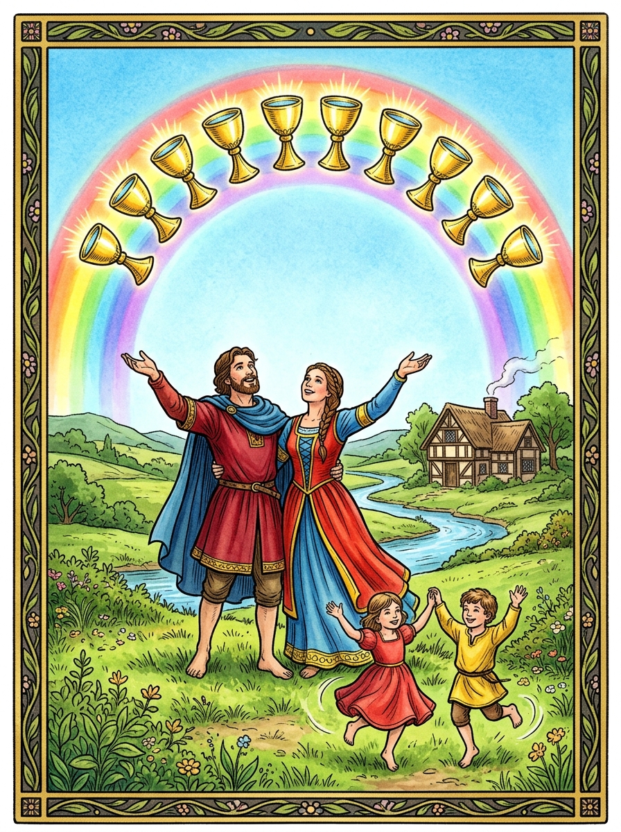 Ten of Cups Tarot Card Meaning: Emotional Fulfillment, Harmony & Lasting Joy