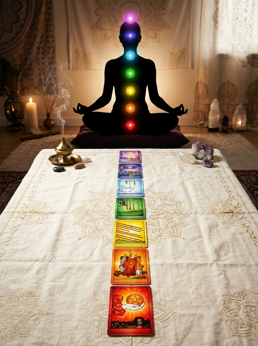 The Chakra Tarot Spread: A Seven-Card Map of Your Subtle Body