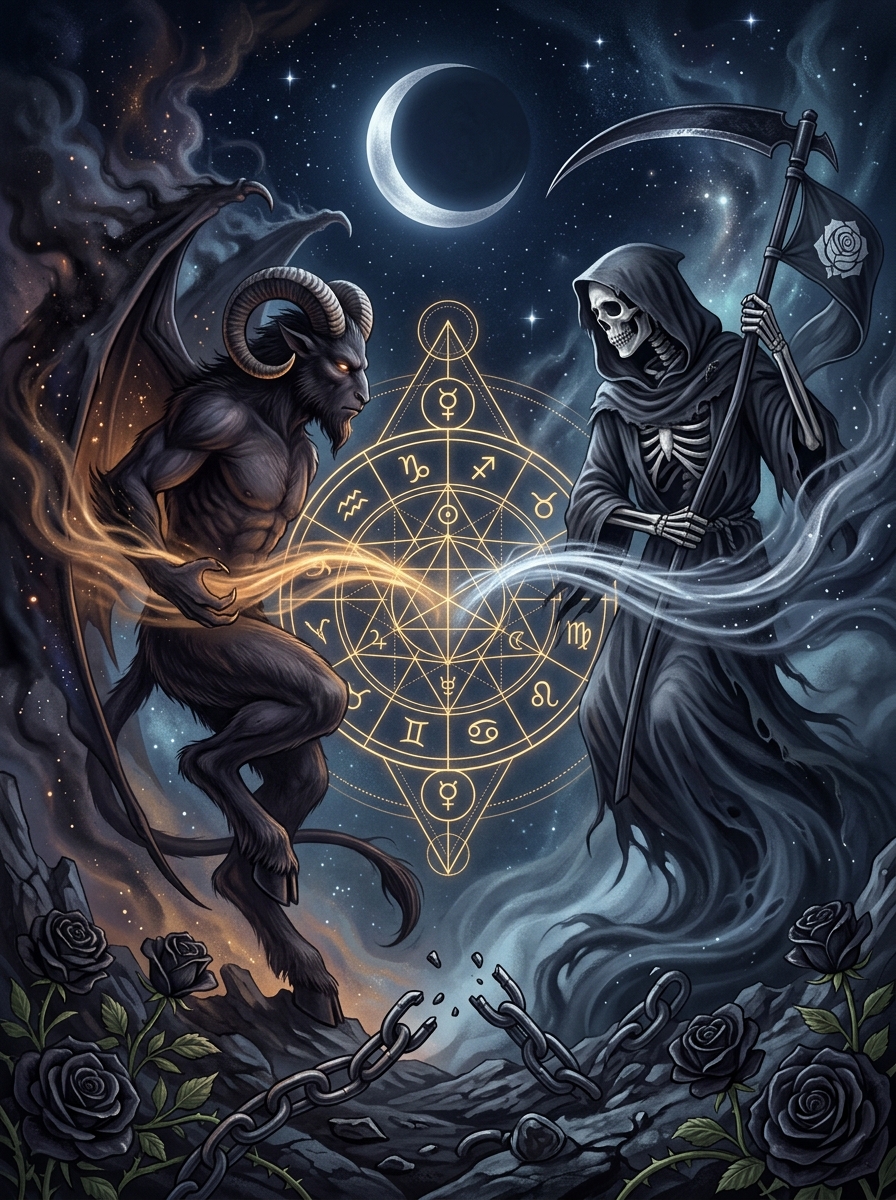 The Death and The Devil Tarot Card Combination: A Deep Esoteric and Psychological Guide