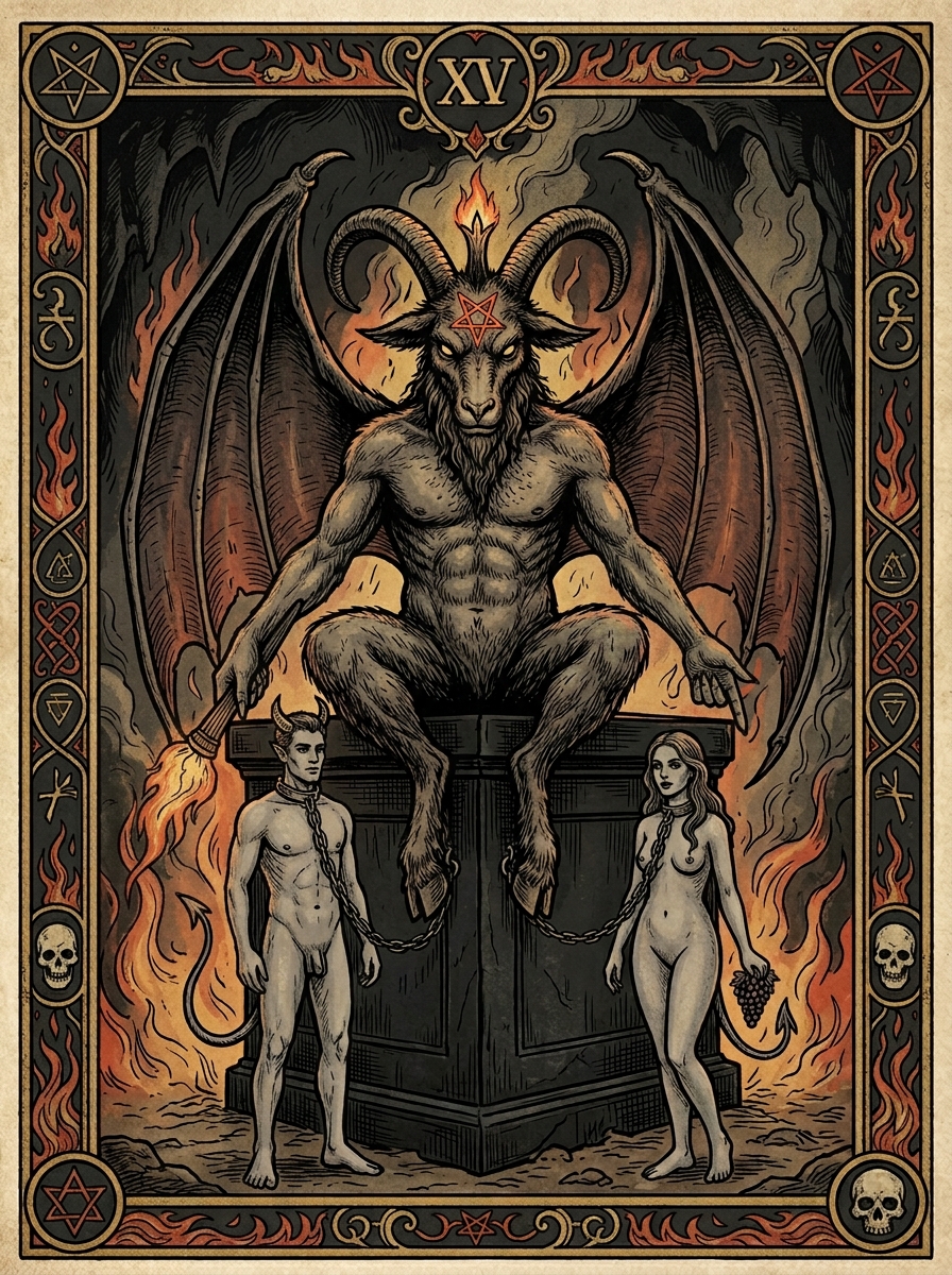 The Devil Tarot Card: Meaning, Symbolism, and Psychological Liberation