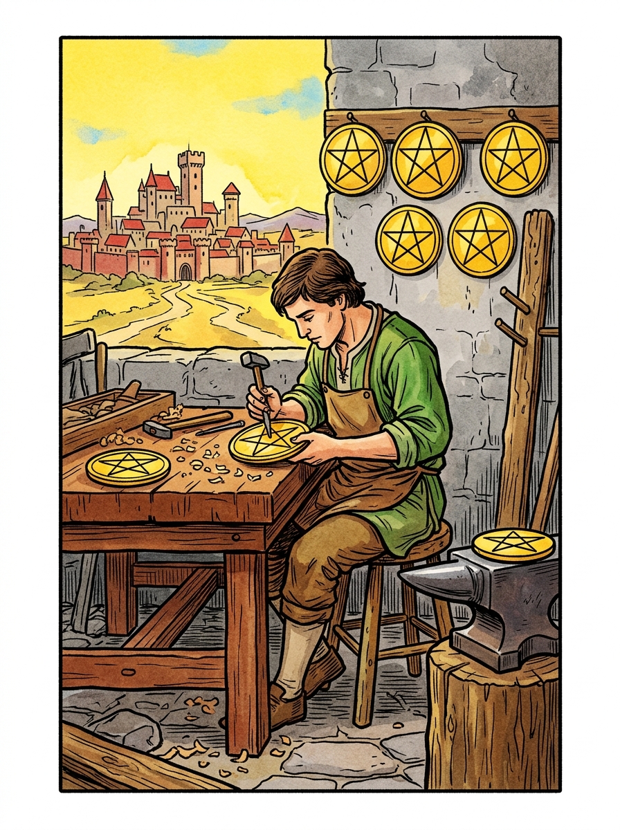 The Eight of Pentacles Tarot Card: The Archetype of Craftsmanship, Meticulous Dedication, and the Path to Technical Mastery