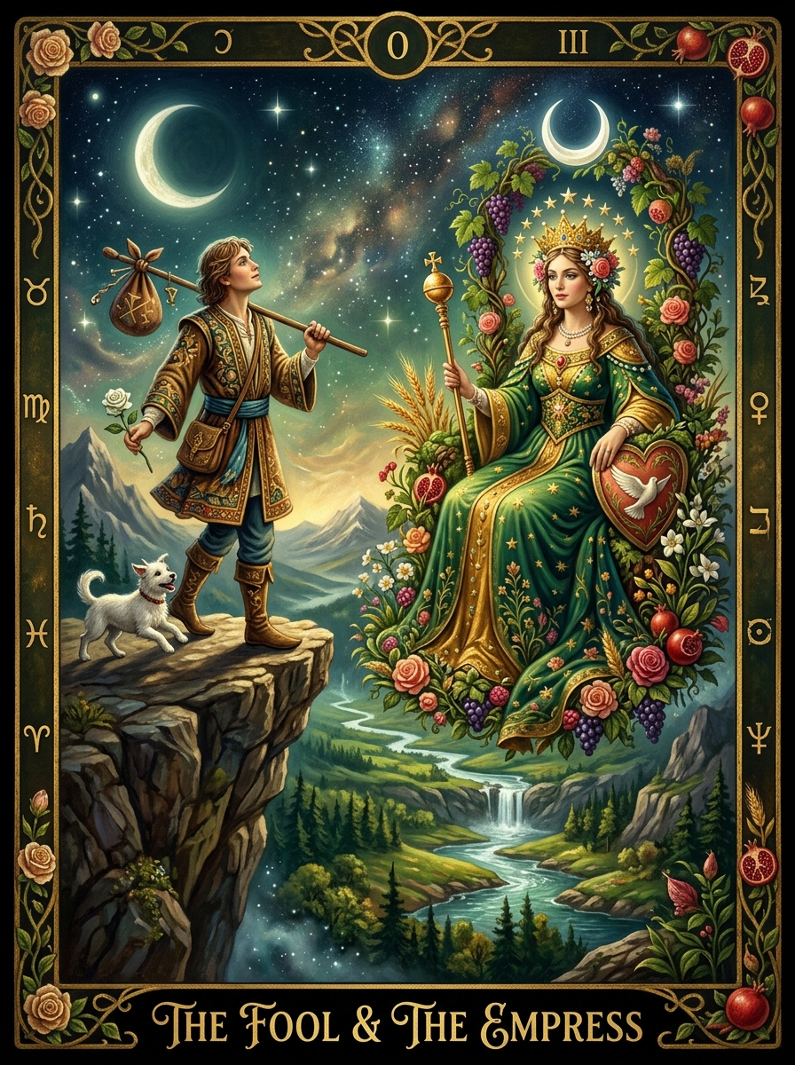 The Fool and The Empress Tarot Combination: Innocence Meeting the Great Mother