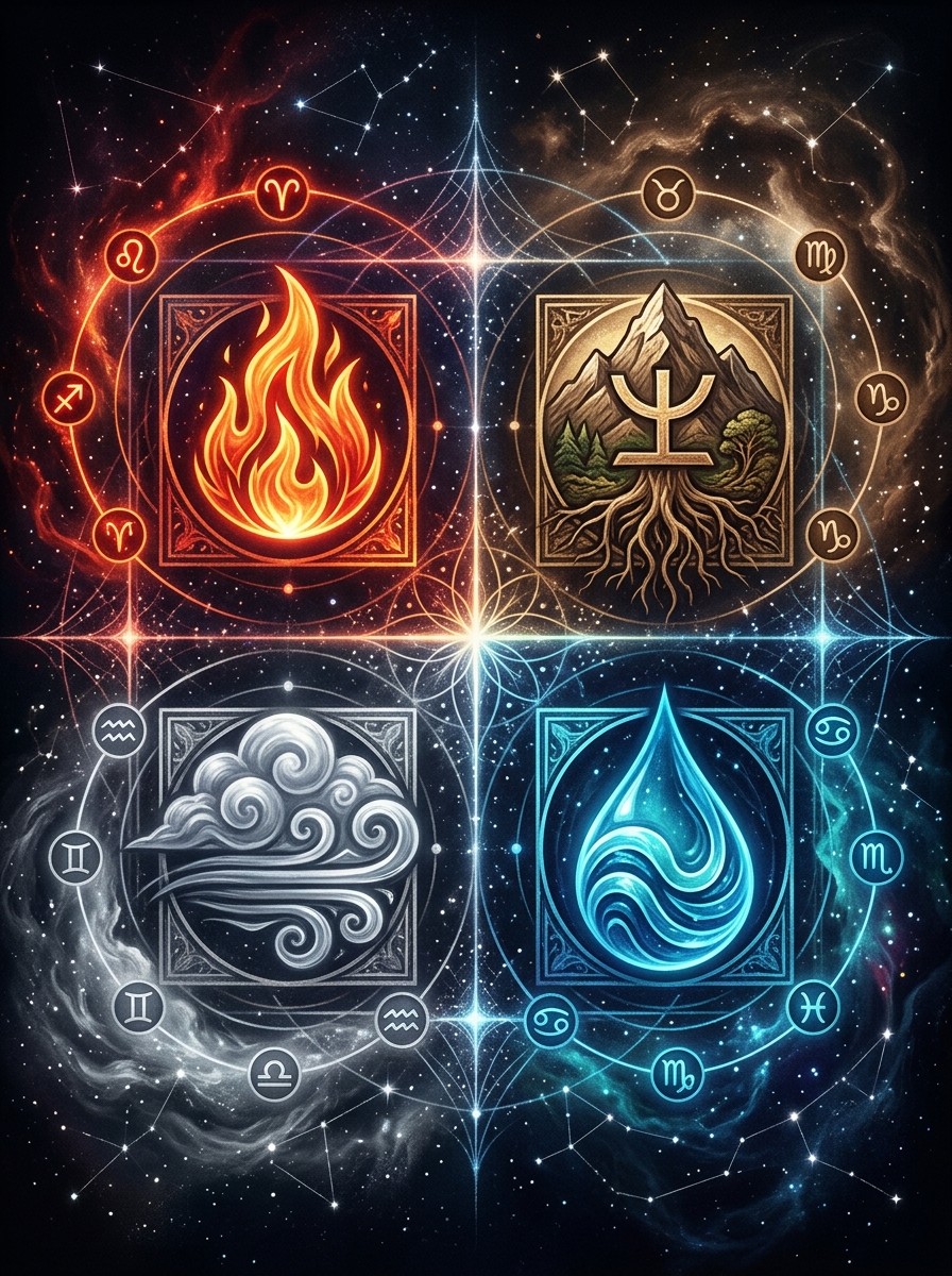 The Four Astrological Elements: Fire, Earth, Air, and Water Explained
