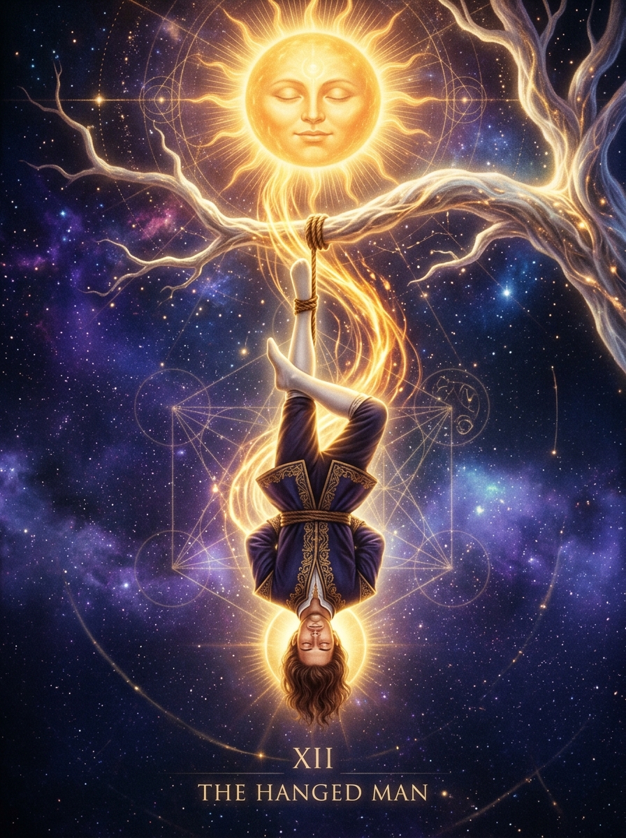 The Hanged Man and The Sun: Stillness That Finally Learns to Shine