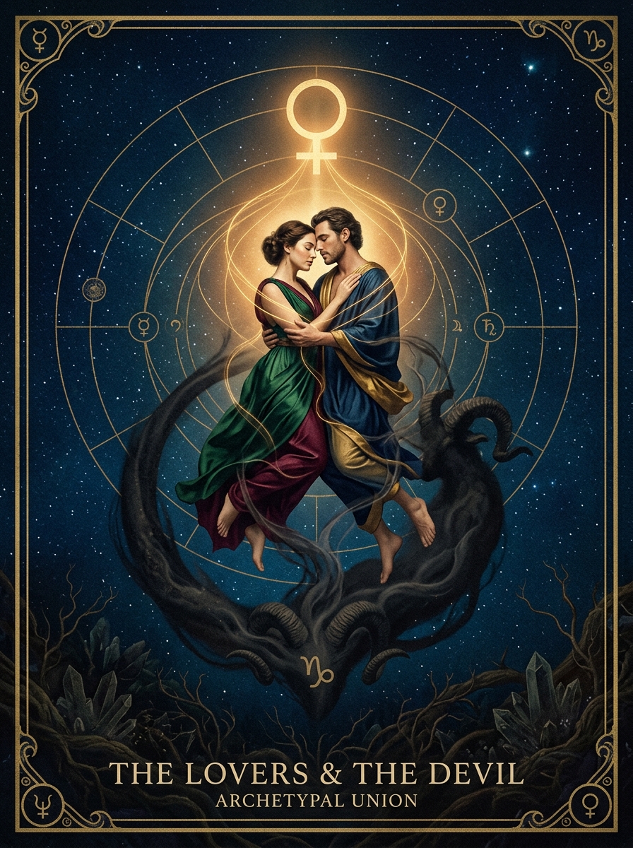 The Lovers and The Devil Tarot Card Combination: A Deep Psychological and Esoteric Analysis
