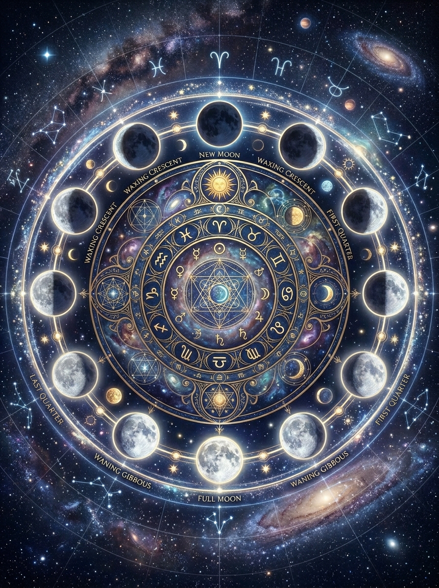 The Lunar Calendar: Tracking Cosmic Cycles, Evolutionary Astrology, and Psychological Integration