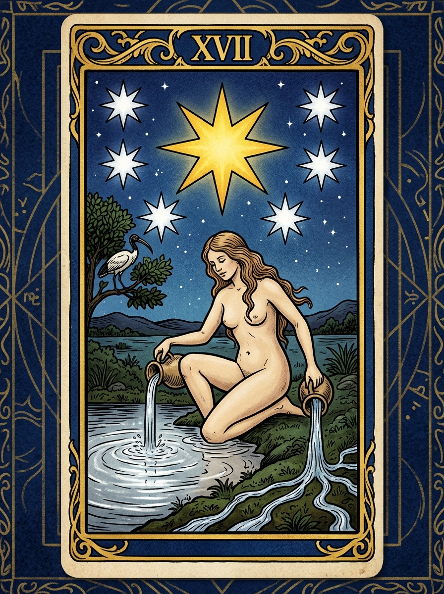 The Star Tarot Card: Hope, Healing, and Cosmic Renewal