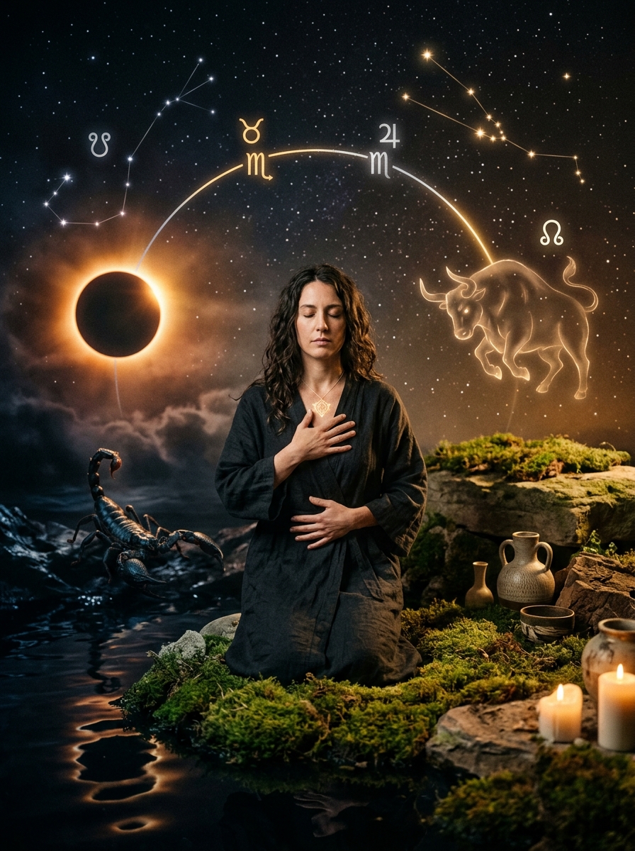 The Taurus-Scorpio Nodal Axis: From Crisis and Hypervigilance to Somatic Peace