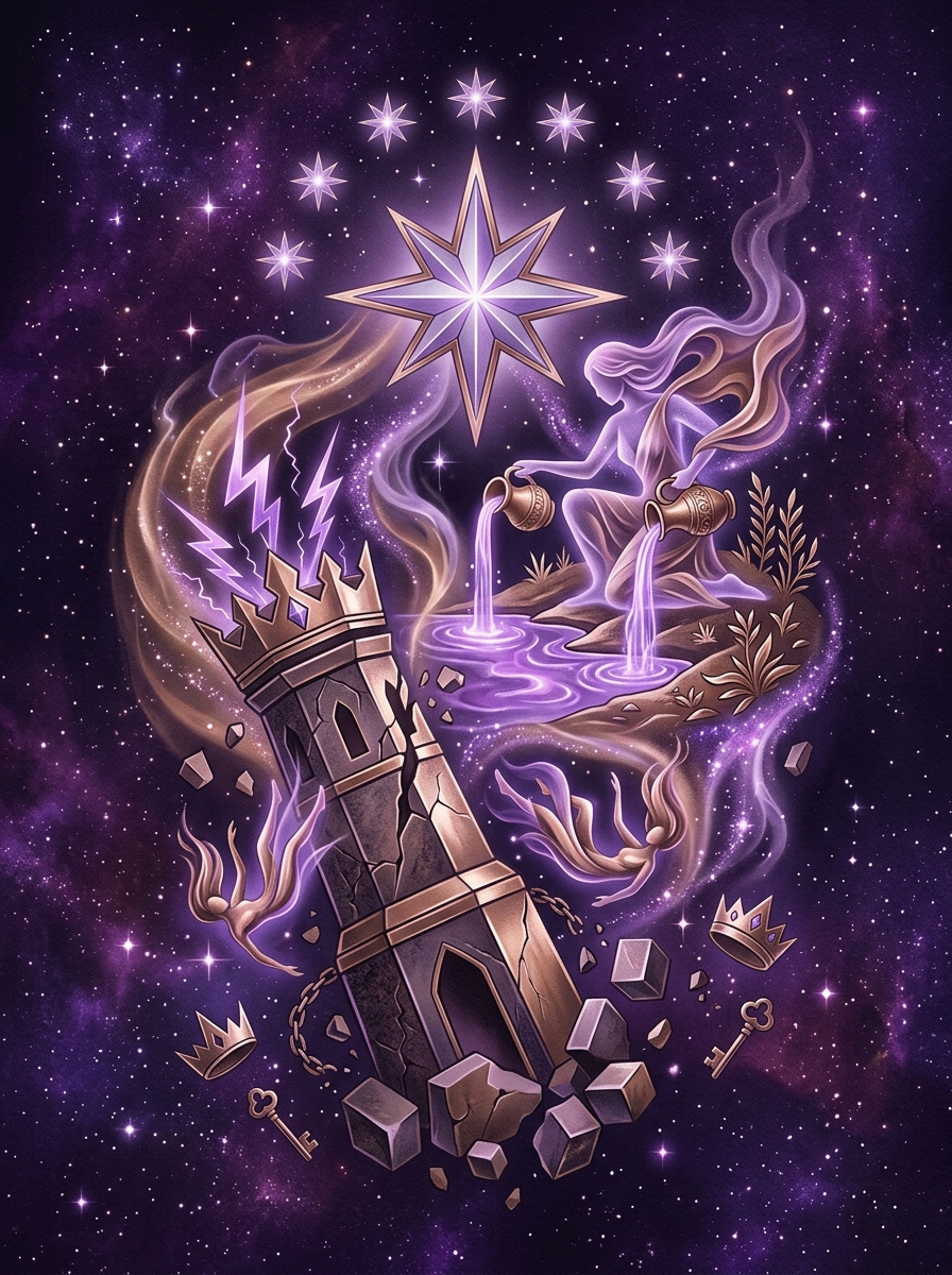 The Tower and The Star Tarot Combination: From Ego Demolition to Spiritual Dawn