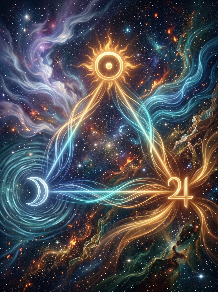 The Trine Aspect in Astrology: Celestial Geometry, Elemental Flow, and the Shadow of Complacency