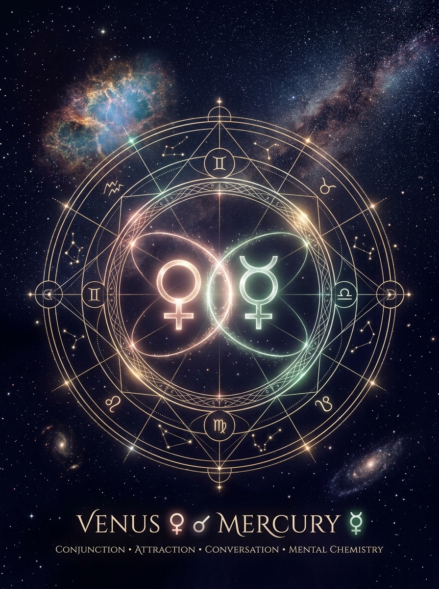 Venus Conjunct Mercury in Synastry: The Spark Where Speech Learns Desire