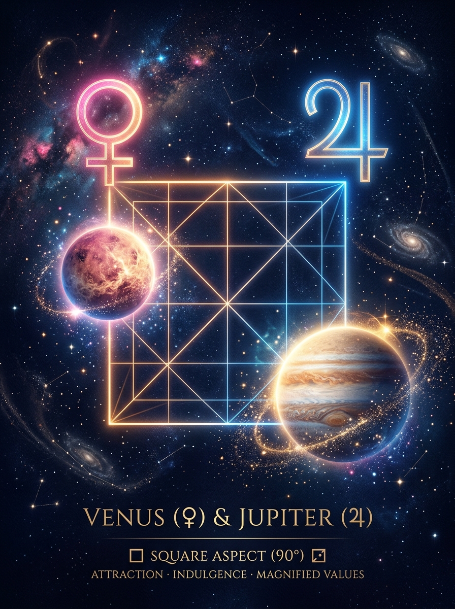 Venus Square Jupiter: When Pleasure Outgrows the Frame