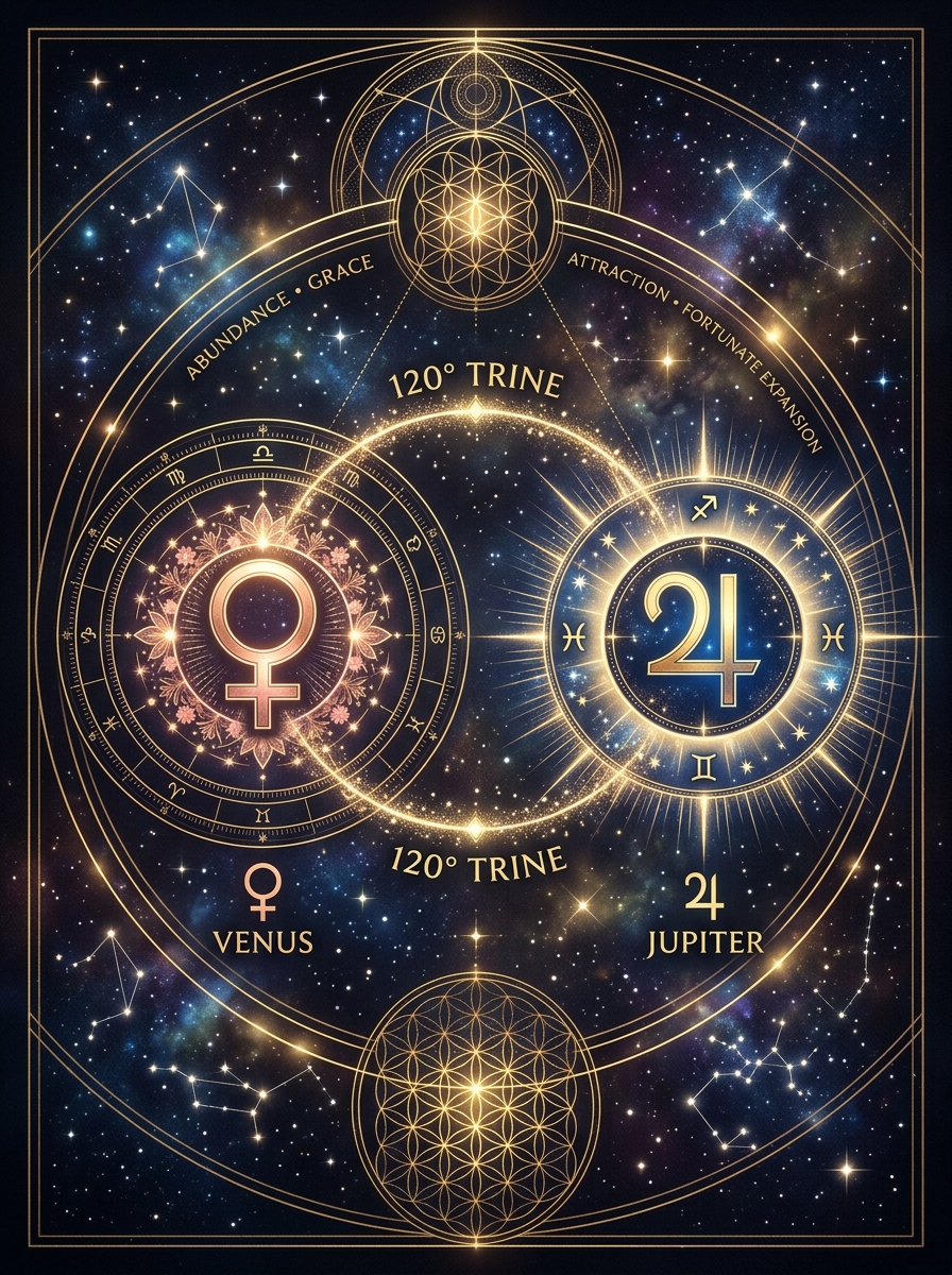 Venus Trine Jupiter: The Grace of Plenty, Pleasure, and Social Luck